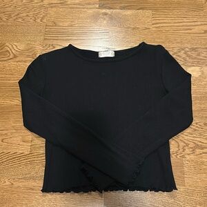Altar’d State Scalloped Black Crop Top